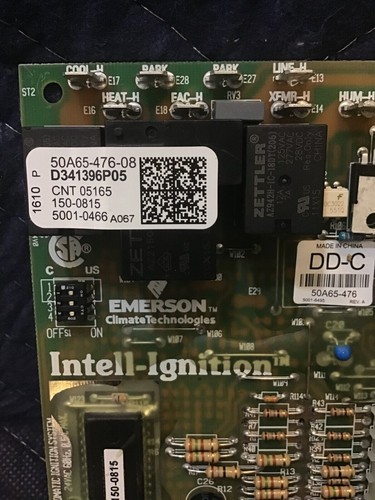 Emerson D341396P05 Furnace Control Circuit Board Green 24VAC 60Hz - Used - Picture 4 of 6