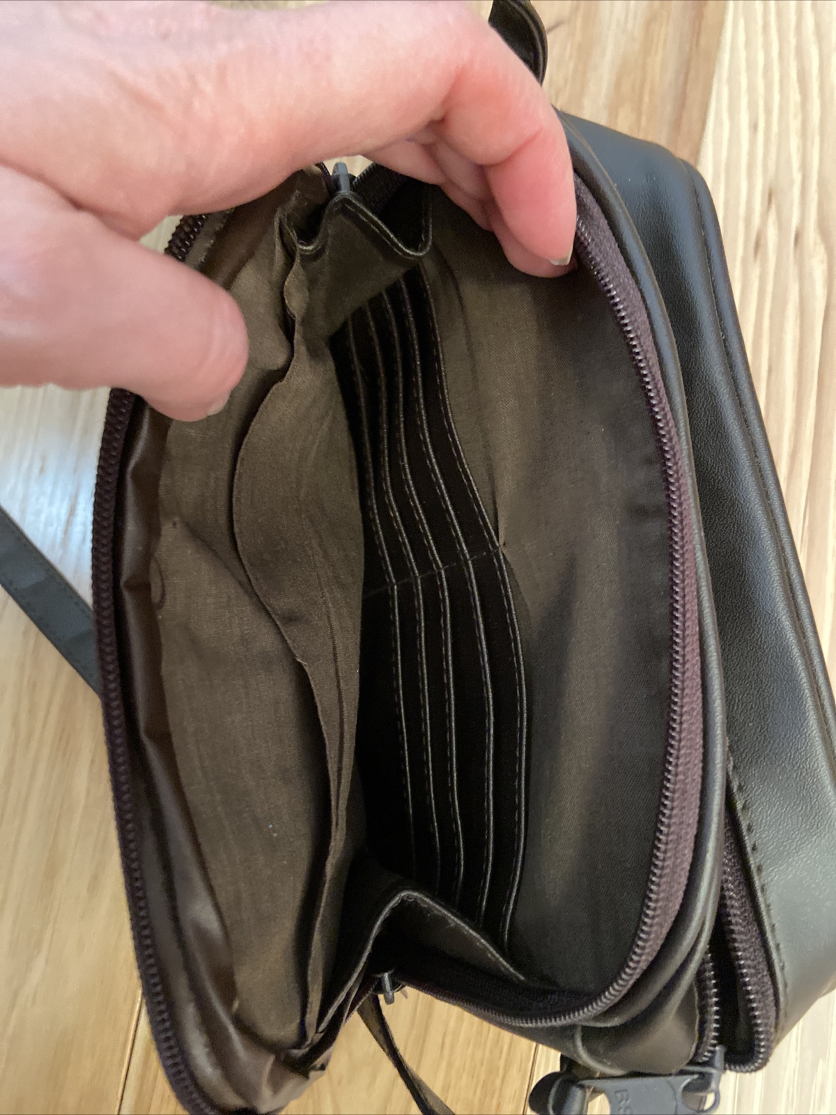 Retro Colorblock Leather patch work Crossbody pur… - image 4