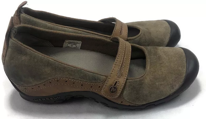 merrell mary jane suede leather hiking flats shoes