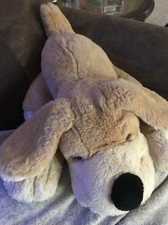 FAO Schwarz Plush Puppy Patrick Dog Large 22" Beige Stuffed Animal rare