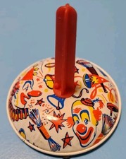 3" Vintage Party Clown Tin Bell Ring Noisemaker US Metal Toy MFG Orange Yellow