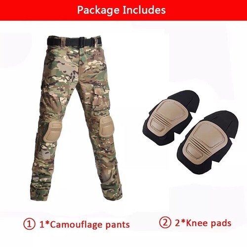 Tactical Uniform Combat Paintball Suits Cargo Multi Pockets Pants Shirt Knee Pad - Picture 48 of 96