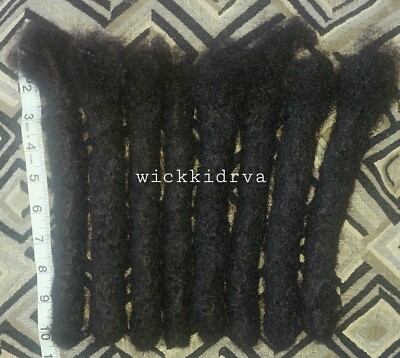 (8) 12in 100% Human Hair Wick-locs 2.8cm