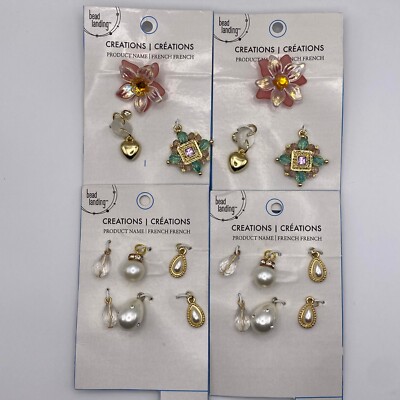 Bead Landing 18pcs Jewelry Set, 2pc Flower, 16pcs Heart Stones Pendant Charm