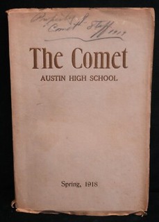 Spring 1918 THE COMET Austin High School Texas A.J. ZILKER Sports WWI Ads LOOK