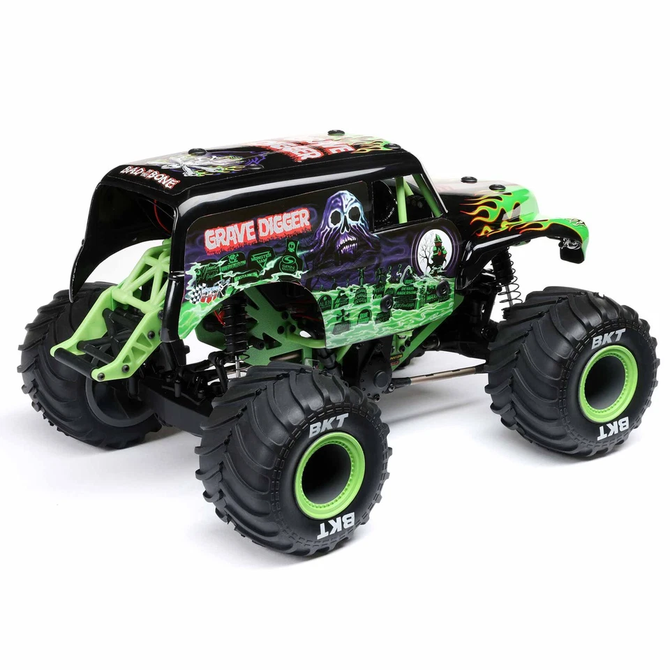 Losi LOS01026T1 1/18 Mini LMT 4X4 Brushed Monster Truck RTR, Grave Digger - Image 3 of 4