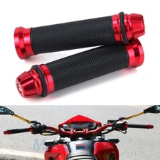 Motorcycle Aluminum 7/8" 22mm Hand Grips Red For Honda CBR600 1000 Suzuki GSXR