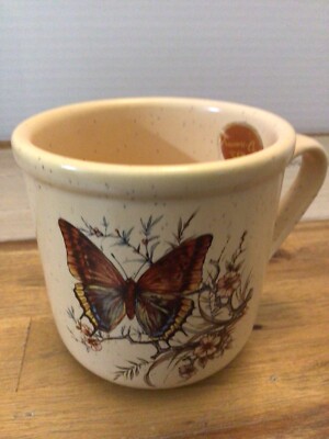 Treasure Craft Butterfly Kitchen Collection 1979 Coffee Cup Original Paper Label