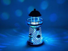 Ornament Nautical Ocean Metal Lighthouse Changing LED Light Night Tabletop Decor