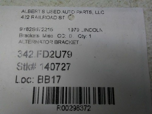 Alternator Brackets for 1979 Lincoln 4 Door Sedan - Imagen 3 de 12