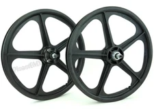 Skyway BMX 20" Tuff Wheels BLACK retro NEW wheelset sealed bearings 3/8 axles *