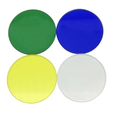 Biological Microscope Optical Color Filter 32 mm Dia. 4 Pieces Blue Green Yellow