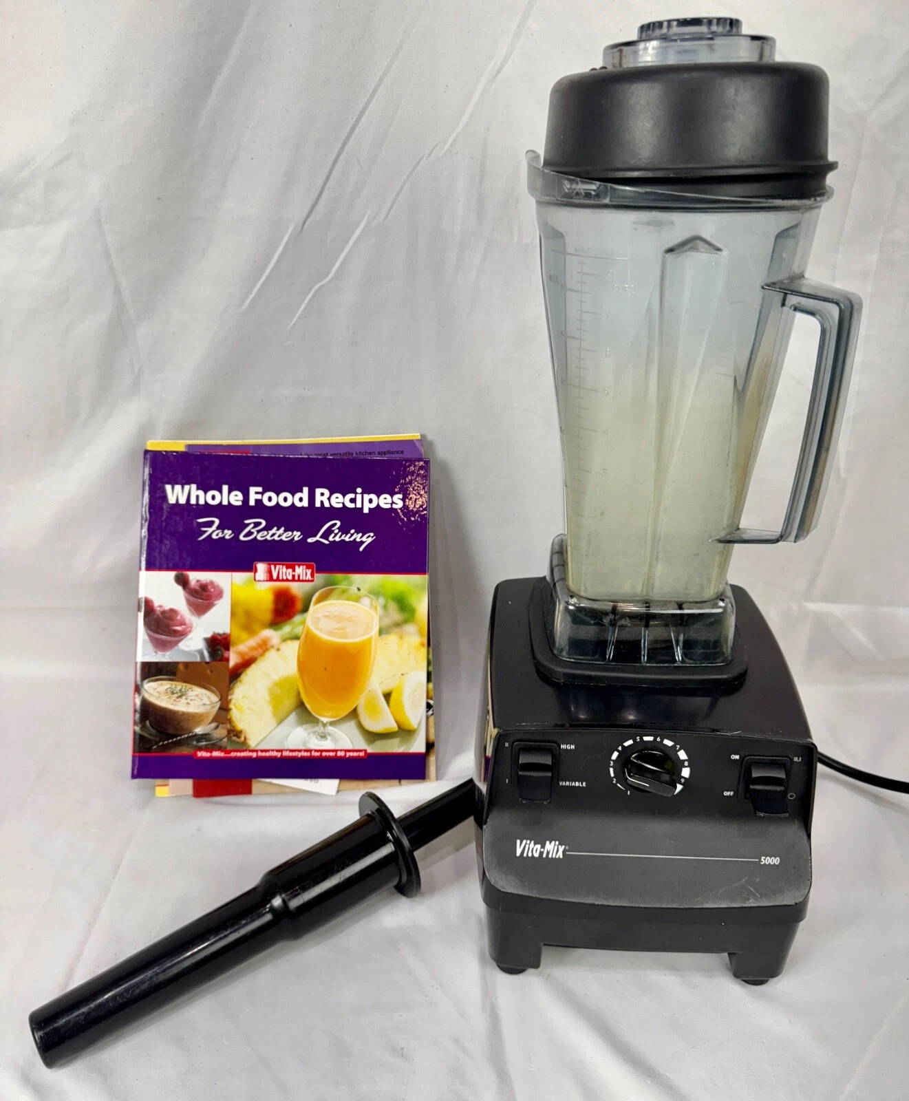 Black Vita-Mix 5000 VM0103 Blender Mixer w/ Recipe Books & Tamper Tested & Works