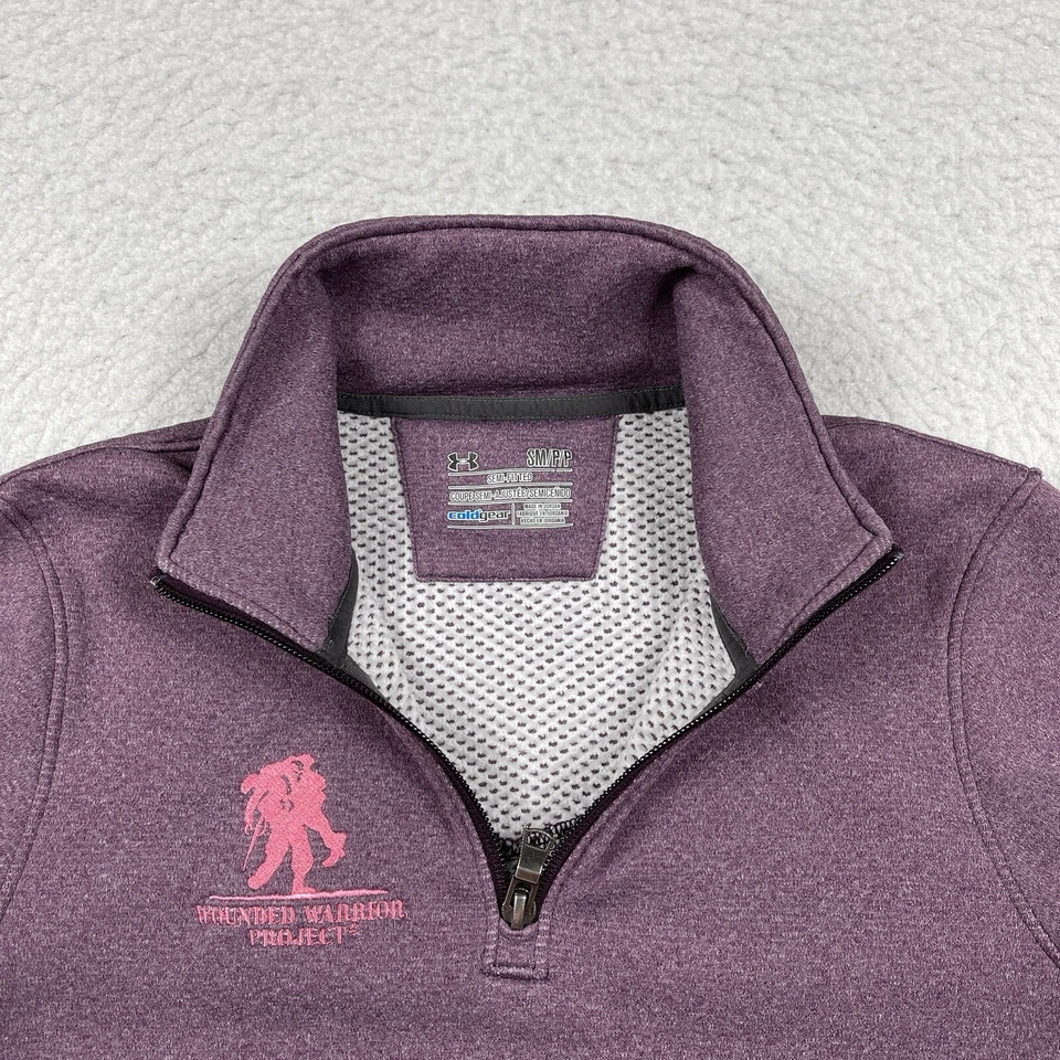 Under Armour Sweatshirt Womens Small Semi Fitted 1/4 Zip Wounded Warrior Project - Image 4 of 4