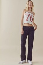 NWT FREE PEOPLE Sz 2 THE THING IS LOW-RISE UTILITY PANTS BLACK