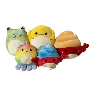 Squishmallows Under The Sea Bundle Octopus Frog Bearded Dragon Hermit Crab Clips