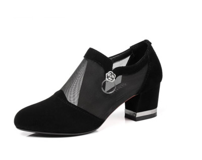 Zapatos de tacón alto de malla transpirable para mujer Moda elegante new 2026