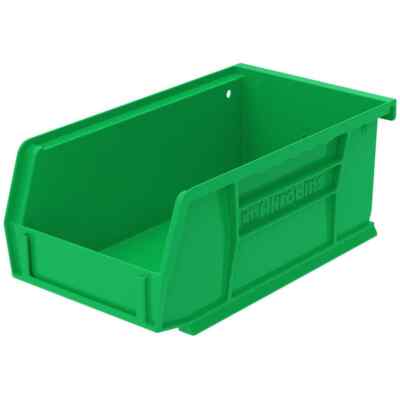24 Pack Akro-Mils 30220 Green Plastic Hopper Stacking Bins: 7-3/8'' x 4-1/8'' x 3''