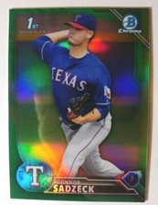 2016 BOWMAN CHROME 1ST BOWMAN GREEN REFRACTOR CONNOR SADZECK 23/99 (K) 