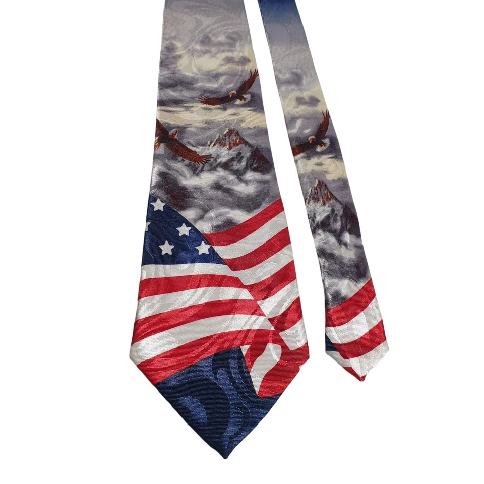 Corbata para Hombres Steven Harris Diseñador Bandera Americana Águila Oficina Trabajo Informal Papá G Foto 3 de 4