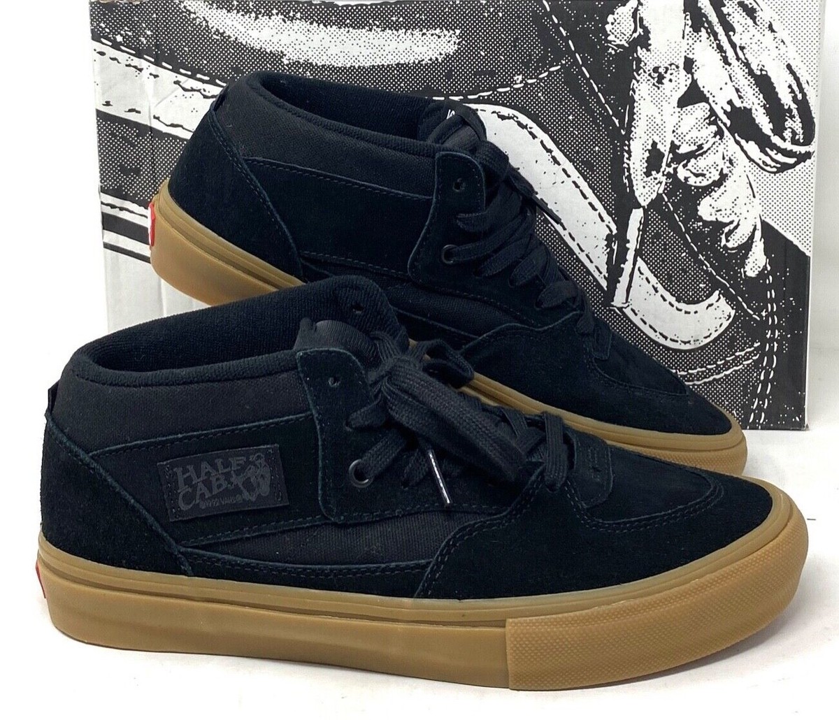 VANS Skate Half Cab Shoes Mid Top For Women Suede Gum Black VANS Skate Half Cab Shoes Mid Top For Women Suede Gum Black