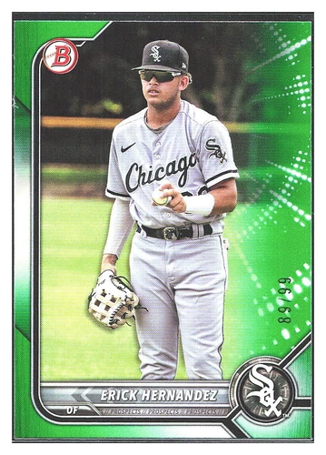 2022 Bowman Draft Prospects Baseball #BD-57 Erick Hernandez /99 Green Parallel