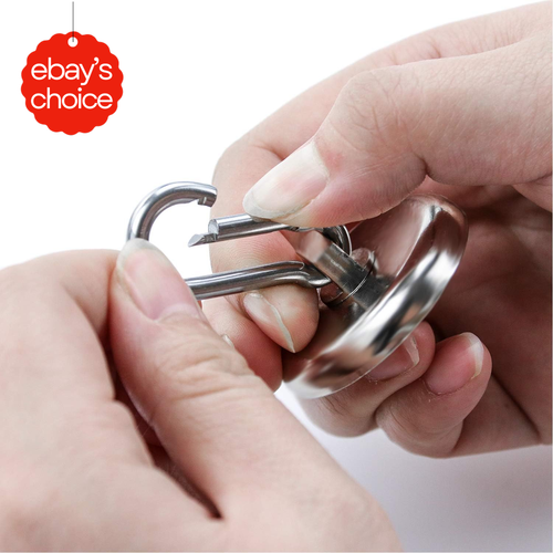 Magnetic Hooks 110LBS Heavy Duty Neodymium with Swivel Carabiner Pack of 7 - Picture 3 of 12