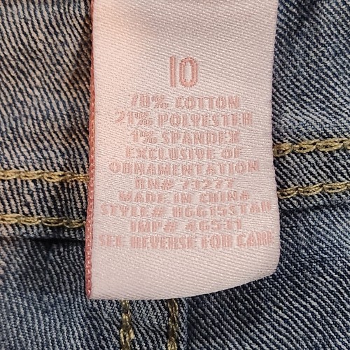 Candie's Girl Straight Leg Embroidered And Rhinestones Denim Jeans Size 10 - Picture 9 of 10