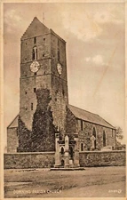 DUNNING PERTHSHIRE SCOTLAND UK~PARRISH CHURCH~SEPIATYPE PHOTO POSTCARD