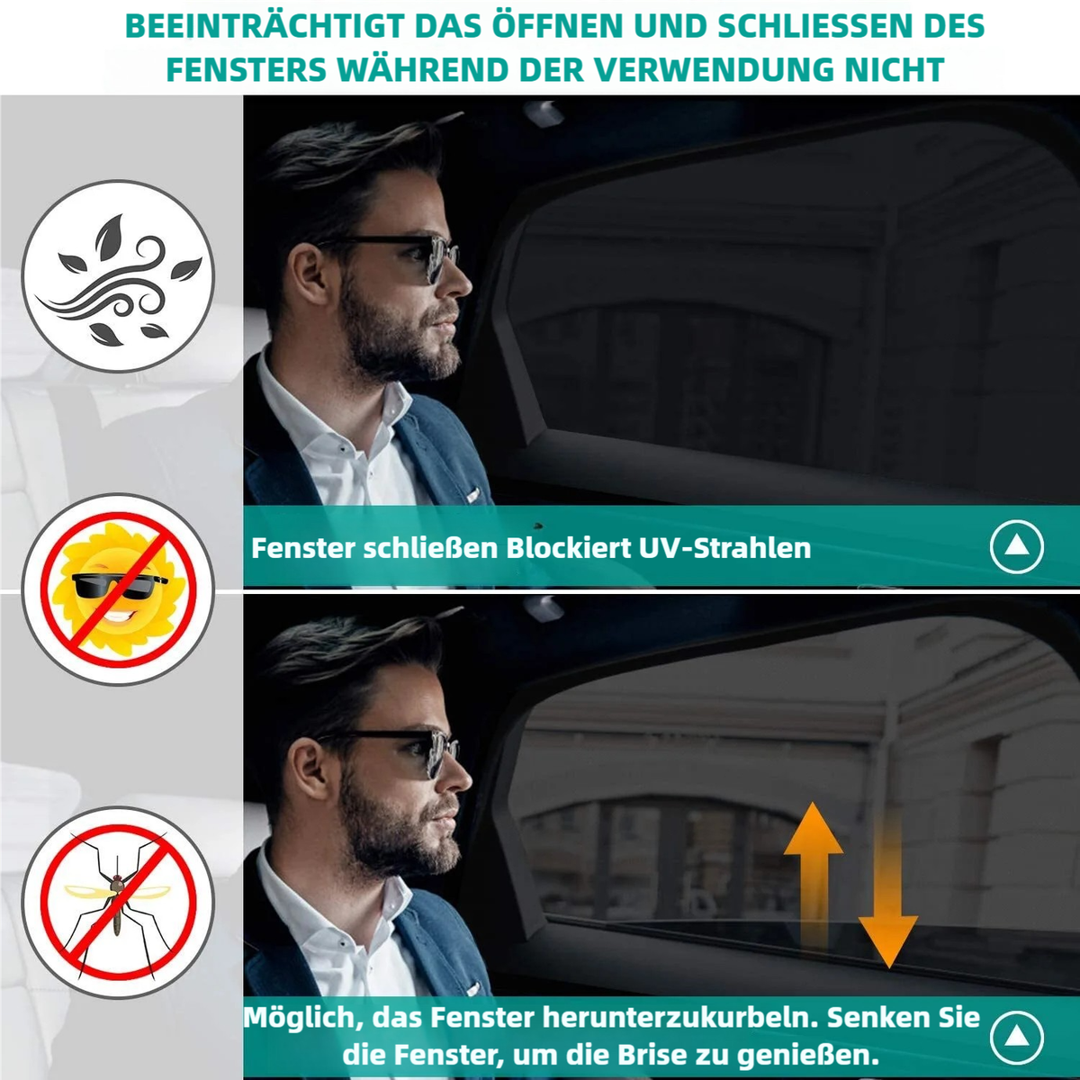4x Sonnenschutz Auto UV Reflekor Schutz Für Seitenfenster