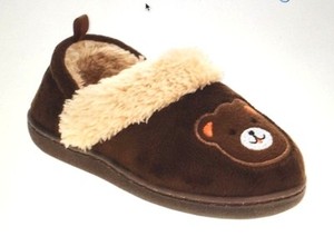 Toddler Boys Brown Bear Faced Slippers House Shoes Soft/Velour Med 7/8 NWT! | eBay