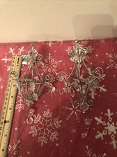Set of 2 Katherine's Collection Winter Wire Chandelier Ornaments 22-822394 -NEW