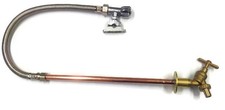 Garden Tap Kit Through Wall, Self Cutting With Flexible Braided Hose Connector