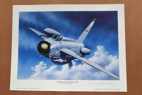 Luftfahrt Kunstdruck - BAC Lightning F.6 5 Sqn. RAF Künstler signiert Ltd. Aufl.