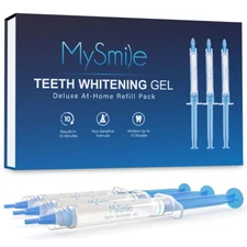 MySmile 3PC 18%CP Teeth Whitening Gel Refill Pack, Tooth Whitener No LED Light