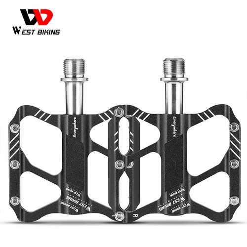 WEST BIKING Aluminum Bicycle Pedals 3 Bearings Titanium Axle Road Bike Pedals - Picture 1 of 16