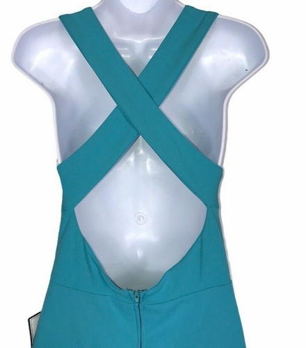 NWT B. Darlin Rhinestone Evening Prom Teal Turquoise Strap Maxi Dress Size 7-8 - Picture 8 of 11
