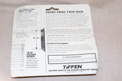 New Vtg Sealed 2Piece TIFFEN 52mm Neutral Density ND0.6 & CLEAR Filter SET USA - Picture 5 of 12