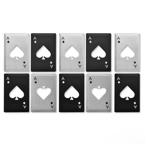 Silver Ace of Spades Bottle Opener Wallet EDC Poker Holdem Player Fun Party Gift - Picture 3 of 5