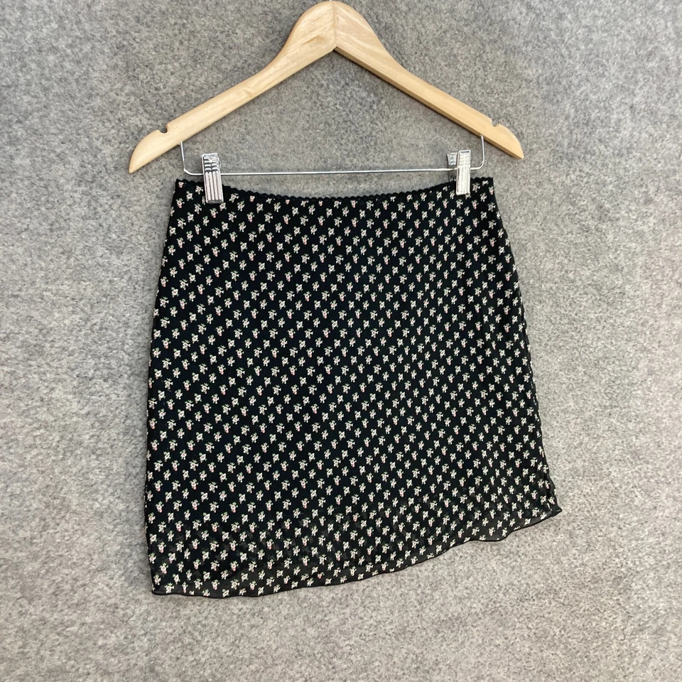 Бренди Melville юбка женщин маленький черный цветочный короткая линия молнии мини 29835 - Изображение 2 из 4