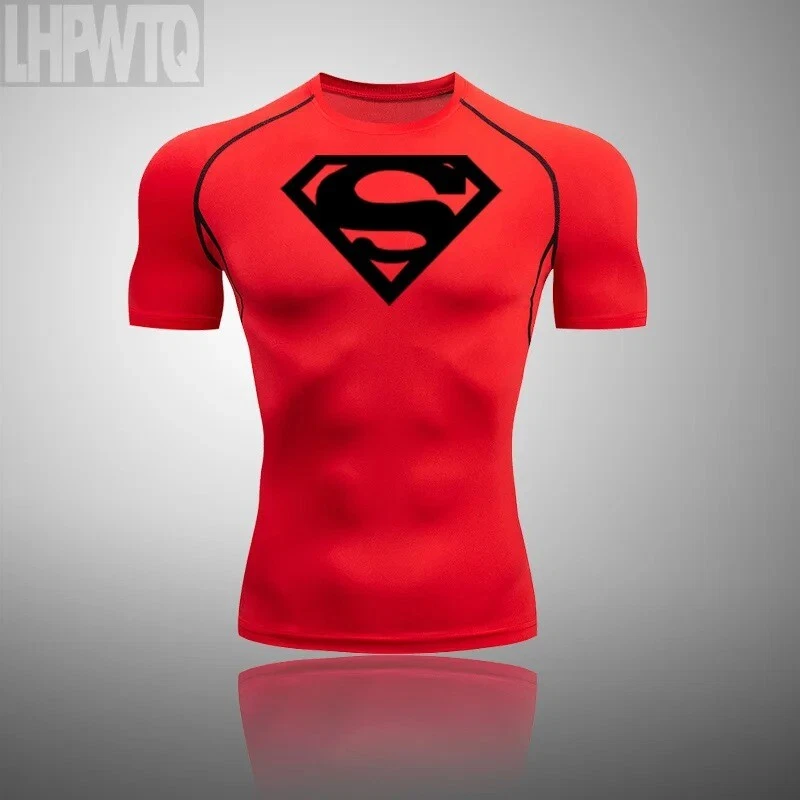 NEW Superman Men Compression T Shirt Quick Tight Set Men Exercise Training Suit