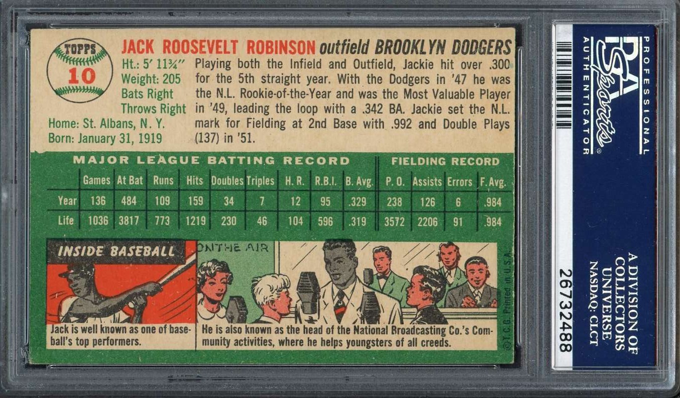 1954 Topps 10 Jackie Robinson PSA 6 26732488 | eBay