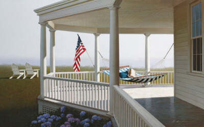 Morning by Zhen-Huan Lu Coastal Print Beach Seascape Porch USA Flag Poster 13x19