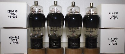 307 A VT-225 KEN RAD DOUBLE D GETTER BLACK COATED GLASS MADE IN USA QTY 4 PCS