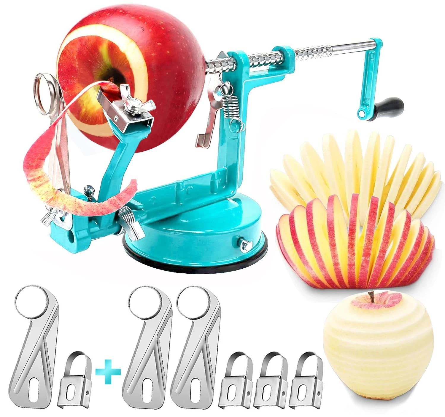 Apple Peeler Corer, Long lasting Chrome Cast Iron Apple Peeler Slicer Corer w...
