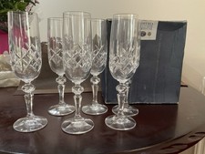 Bohemia Vintage Value For Lifetime 6 Crystal Champagne Flutes 