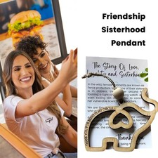 Wooden Elephant Friendship Sisterhood Ornament Keepsake Gifts With Card