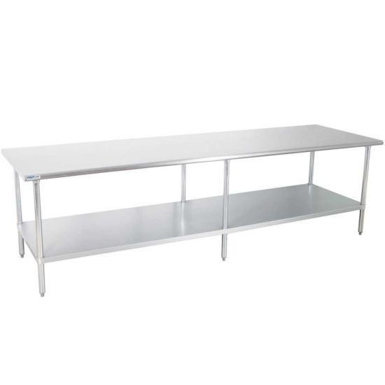 Prepline PWTG-3084 Worktable 30" x 84" x 34"H, 18GA.430 S/S Top, Galv Undershelf