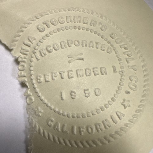 Gusseisen Siegelpresse geprägt California Stockmen’s Supply Co Incorporation 1950 - Bild 10 von 11