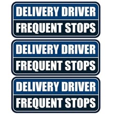 3 PCS Delivery Driver Car Magnet, Frequent Stops Magnet 10x4 inches, Blue